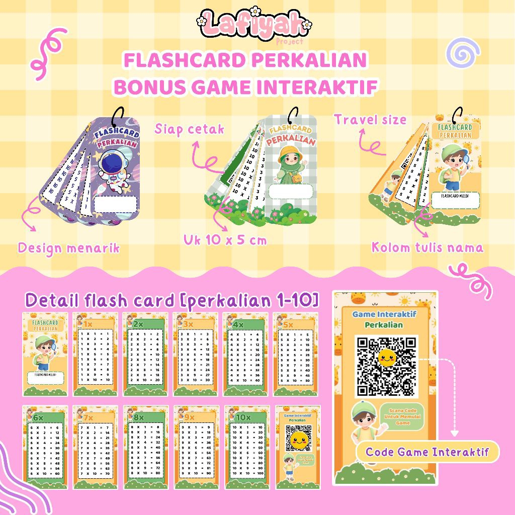 FLASHCARD 2IN1 TABEL PERKALIAN DAN GAME PERKALIAN