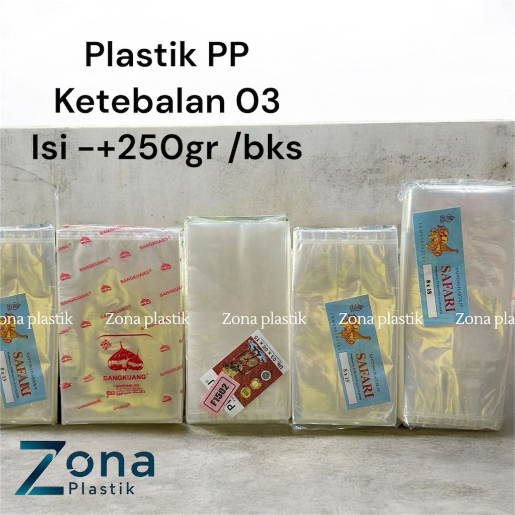 Plastik PP | Plastik Kerupuk , Snack , Accesories Dll | Plastik Bening Kilat | Tebal 03 Ukuran 6x10~
