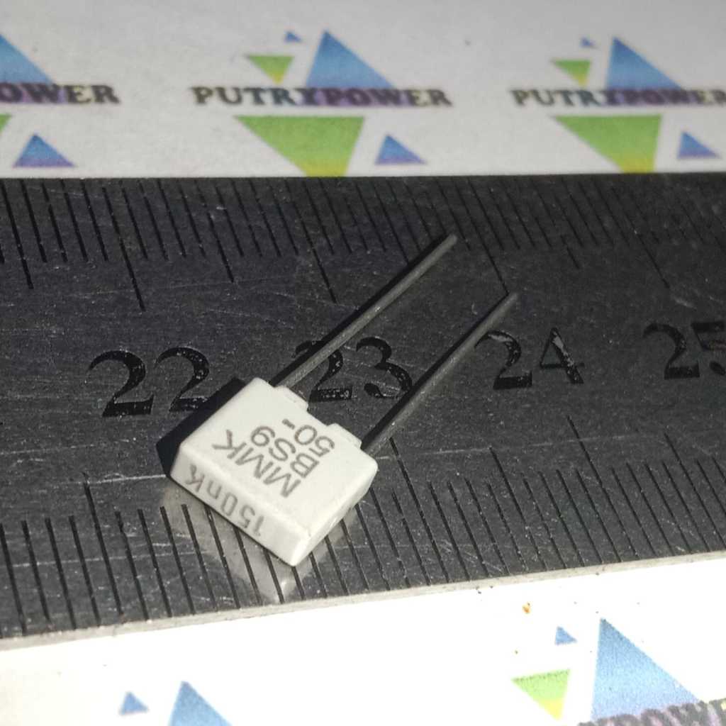 150nk 50v  5mm 154 50v MKM PUTIH 150nf 150n mmk 50n capasitor kapasitor 0.15uf 150 n 150 nf capacito