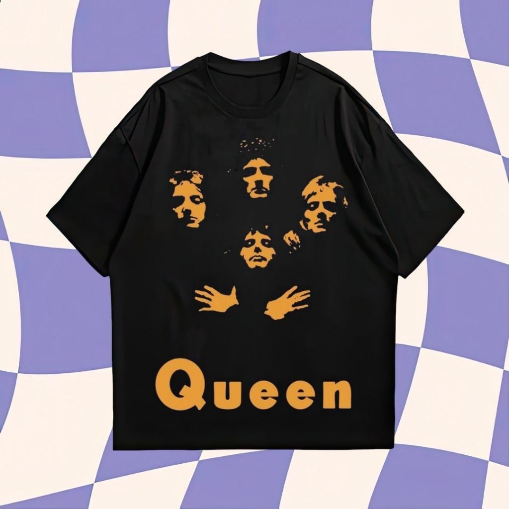 Purple Haze "Queen" Oversized T-Shirt | Black | Kaos Oversize | Vintage | Atasan