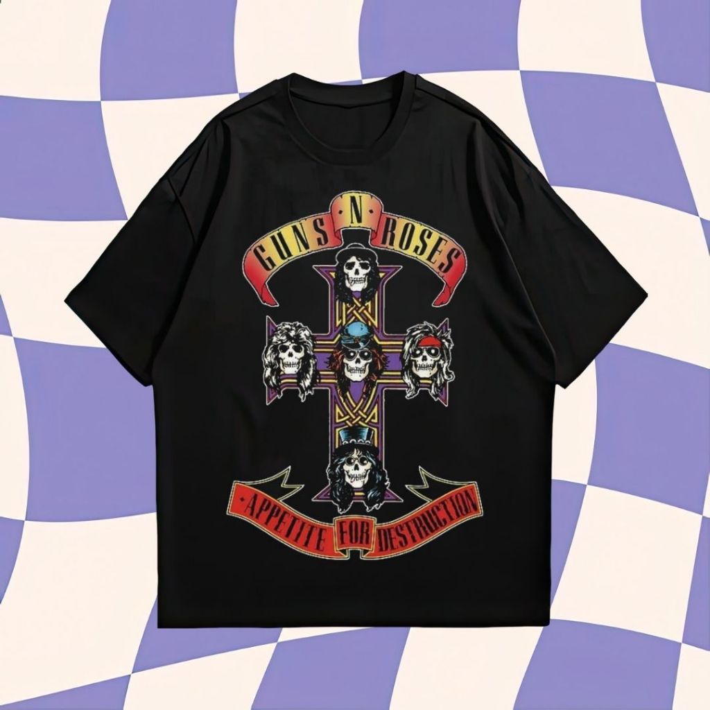 Purple Haze "GNR" Oversized T-Shirt | Black | Kaos Oversize | Vintage | Atasan