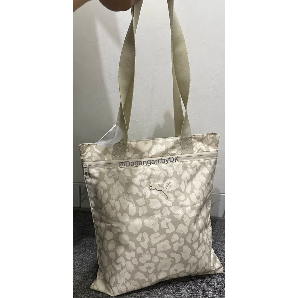 Tas Puma Tote Bag Leopard Motif Original 100% Sage Green