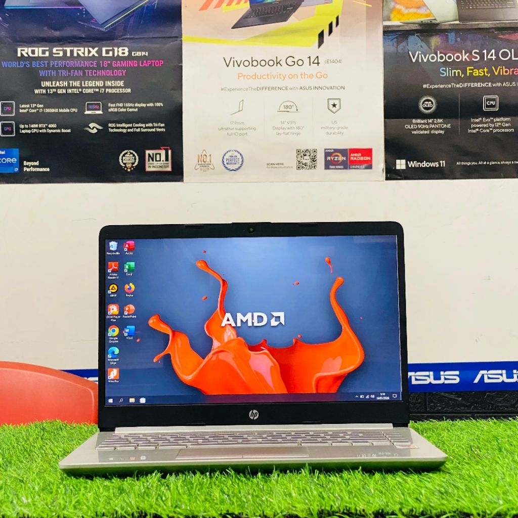 Laptop Second Murah HP 14s-DK0024AU (AMD A9-9425) | RAM 4GB / SSD 256GB MINUS BACA DESKRIPSI!