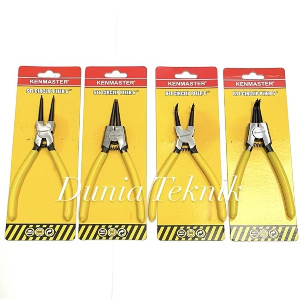 KENMASTER Tang Snap Ring Set 4 pcs 6” Tutup Lurus Buka Lurus Tutup Bengkok Buka Bengkok Tang Spie Se