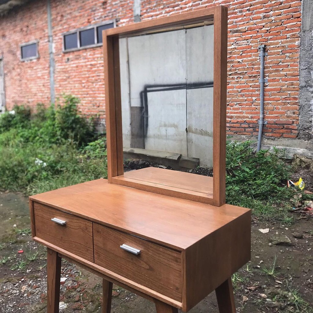 meja rias kayu jati solid