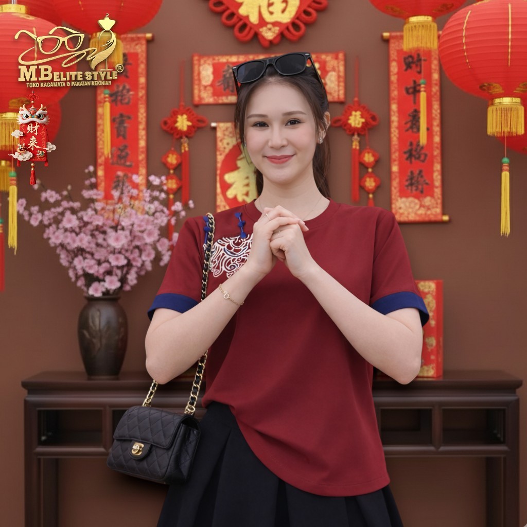 Pakian Wanita Blouse Kaos HJ Motif WRN 2803 (BKK) – Nyaman & Stylish