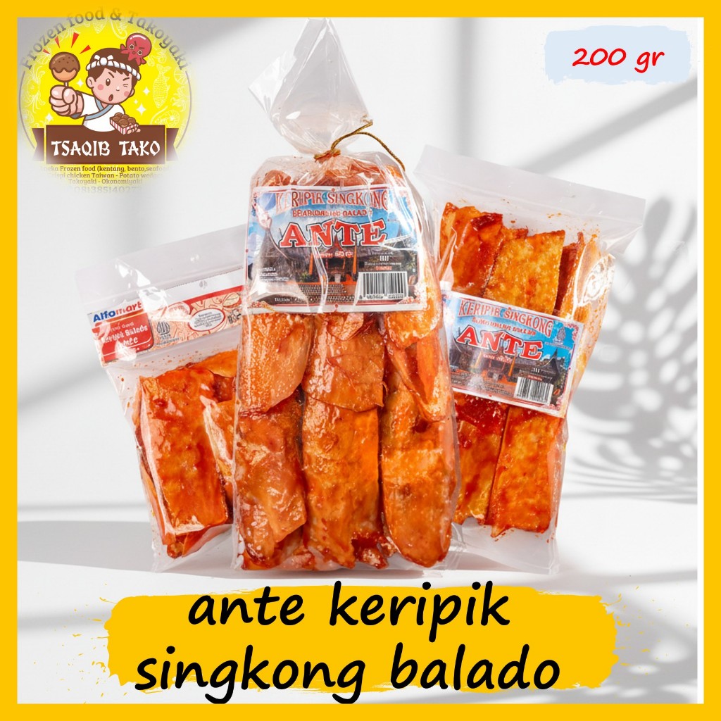 ANTE KERIPIK SINGKONG BALADO ANTE / kripik pedas 200 gr SANJAY LAMPUNG