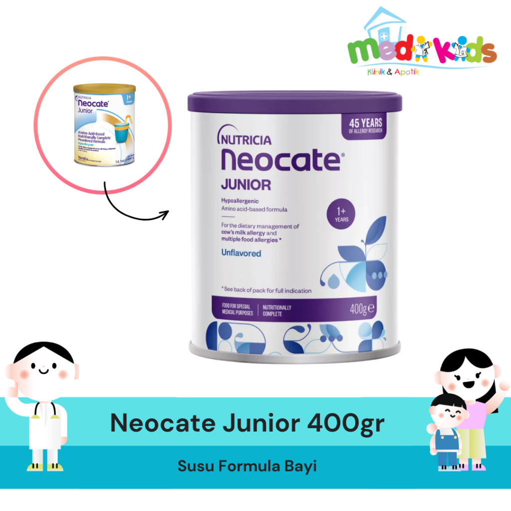 Neocate Junior 400 gr Susu Formula Khusus Alergi 1-12 Tahun - Mengatasi Alergi Protein Susu Sapi