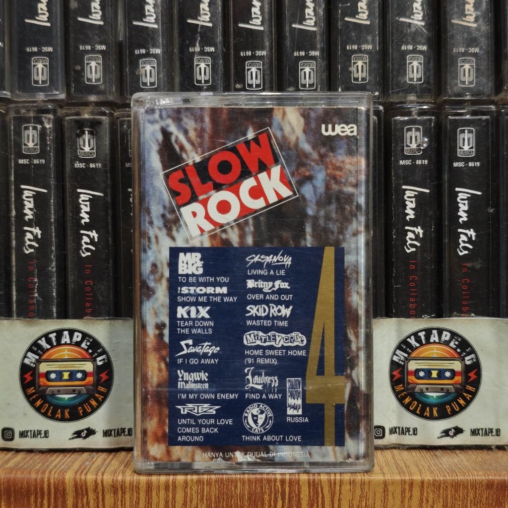 Kaset - Slow Rock 4 (Empat) - Kompilasi Barat - Mr. Big, Skid Row, Britny Fox, Motley Crue - Kaset P