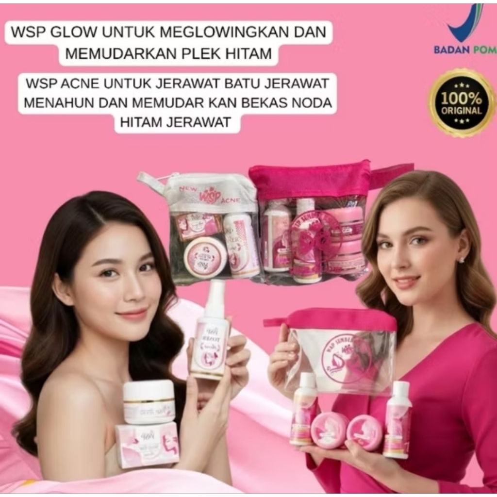 WSP / WSP ACNE / PAKET ACNE WSP / WSP GLOW / WSP EXCLUSIVE ORI BPOM