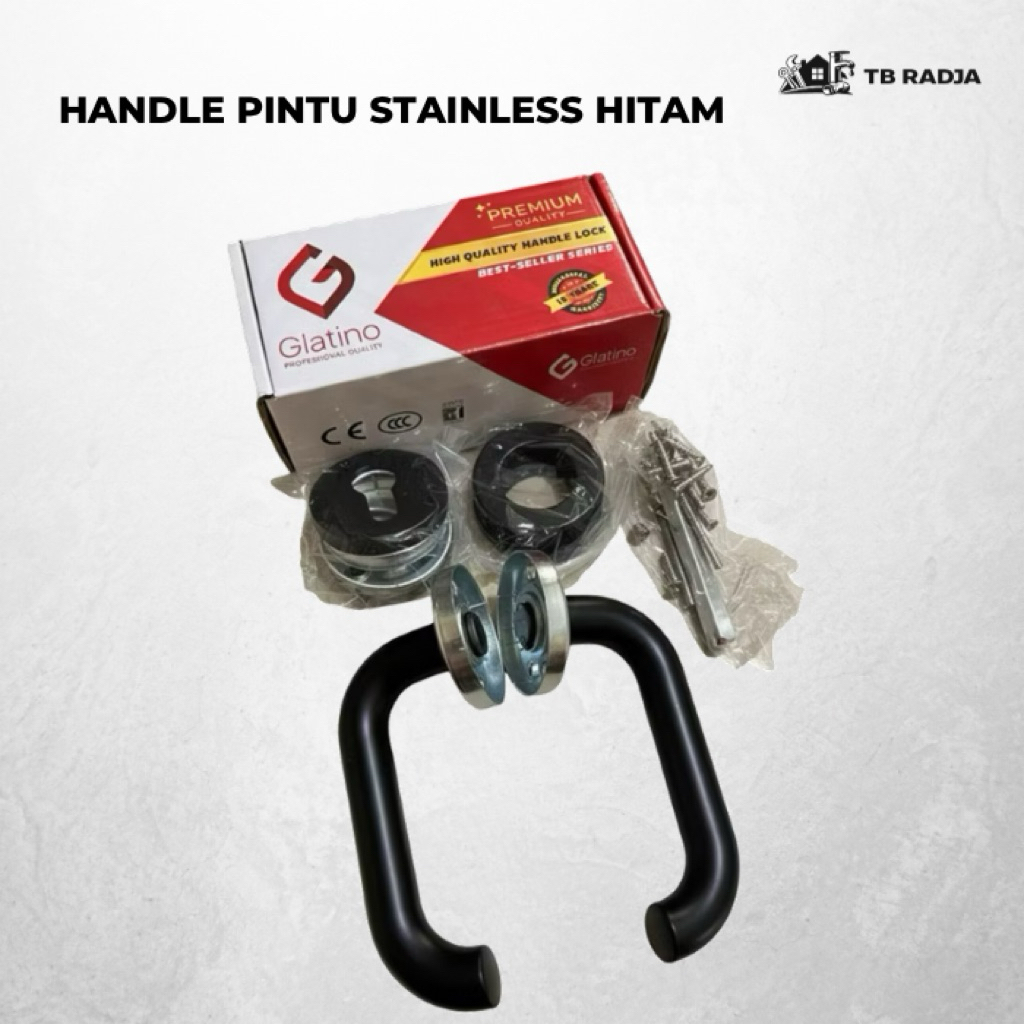 GLATINO Handle Pintu Stainless Hitam Minimalis