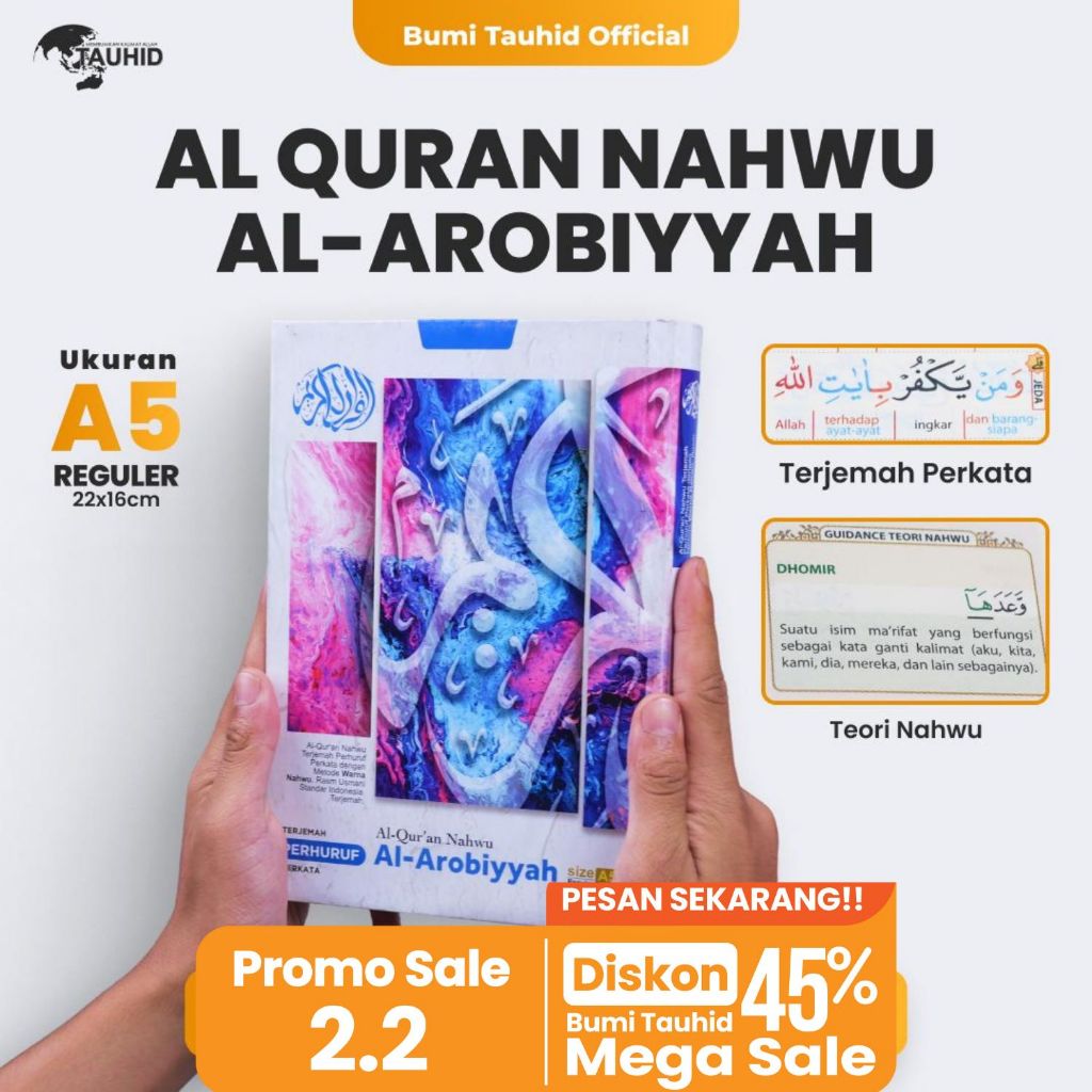 Mushaf Nahwu Al Arobiyyah A5 Alquran Nahwu  Tajwid Warna dan Terjemah Perkata