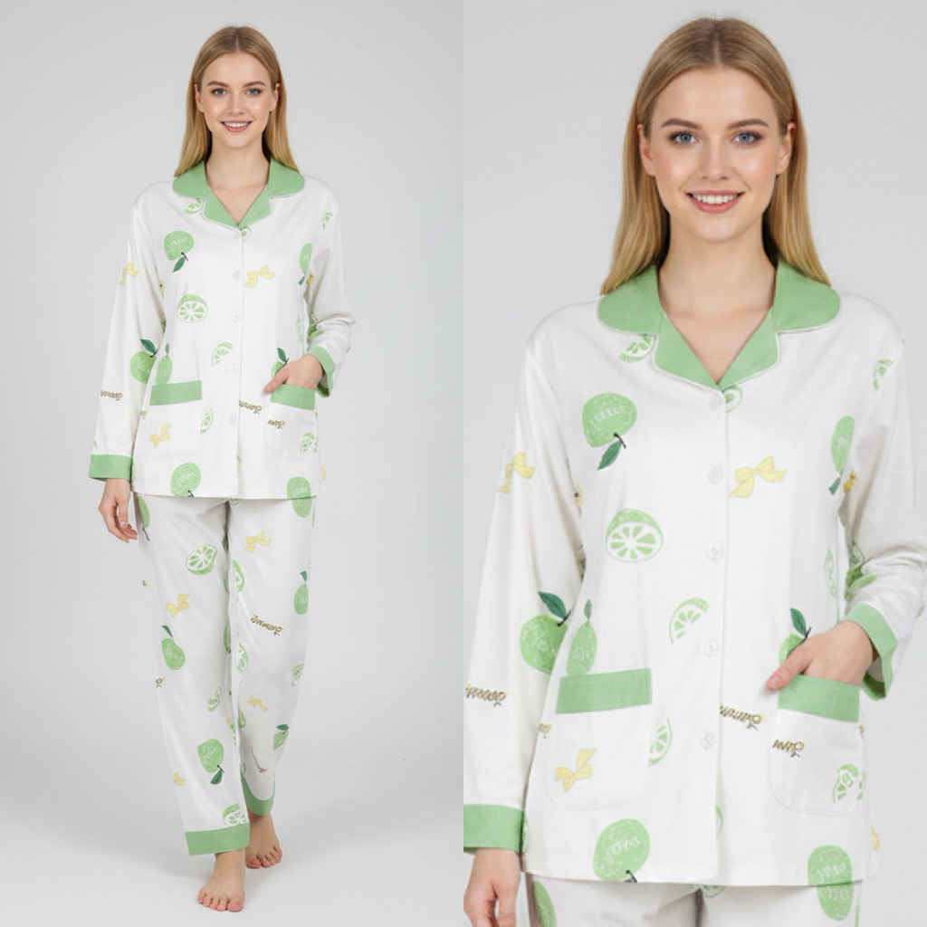 Piyama Wanita Korea/Piyama Korea/Baju Tidur Wanita Piyama/Setelan Piyama Korea/Piyama Lengan Pendek/