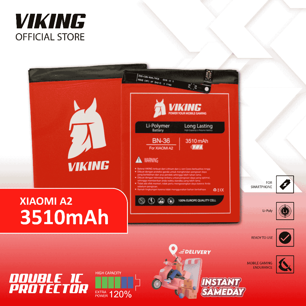 VIKING Baterai Xiaomi Mi A2 - Mi 6X BN36 Double Power