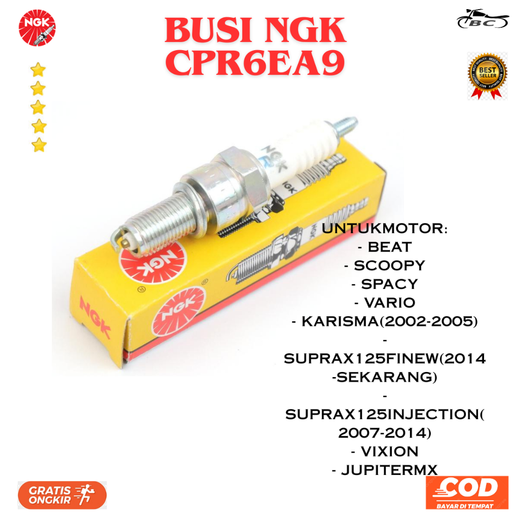 Busi Original NGK CPR6EA9 / Busi Motor Beat , Scoopy , Vario , Supra x 125