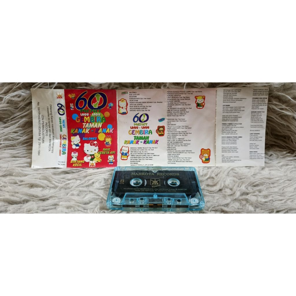60 menit lagu lagu gembira taman kanak kanak kaset pita