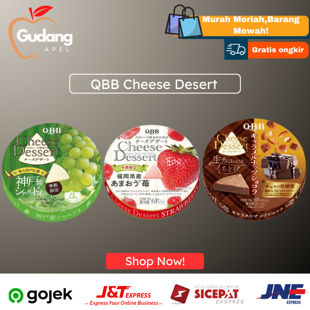 QBB Cheese Dessert Original Japan Snack - Produk Original, 6P