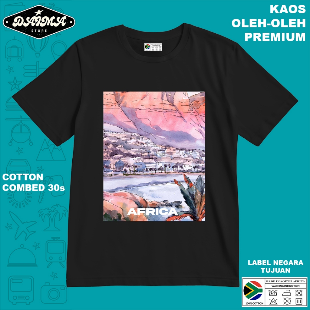KAOS OLEH OLEH AFRIKA 21 PAKAI TAG LABEL AFRIKA ASLI BAJU SOUVENIR PREMIUM GIFT