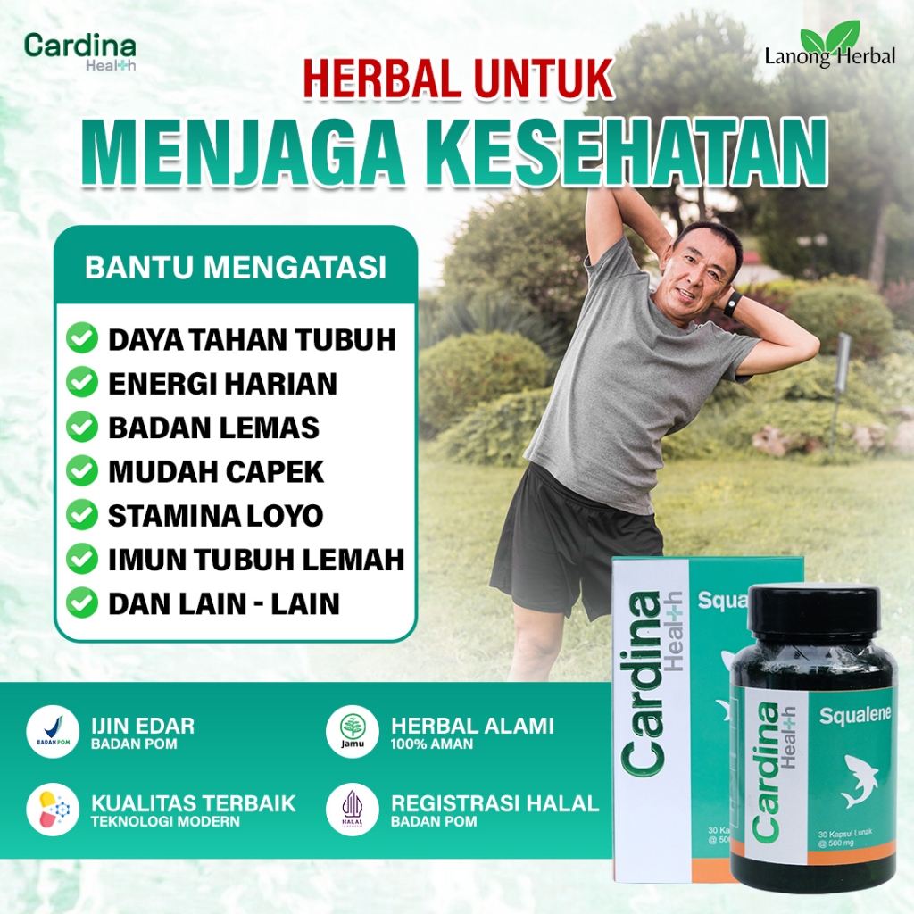 Squalene Cardina Original - Manfaat Cardina Squalene untuk kesehatan - Suplemen Minyak Hati Ikan Hiu