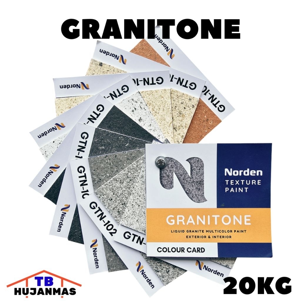 Norden Granitone 20kg Cat Tekstur Granit Muticolor Texture Wall Paint Batu Alam Natural Stone Tembok