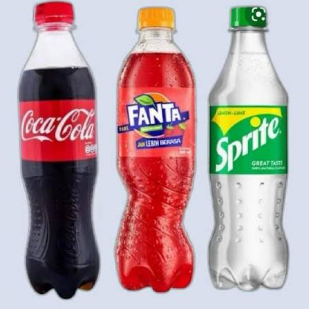 Cocacola, Fanta, Sprite Seru (Botol) 390ml -1Dus (12pcs)