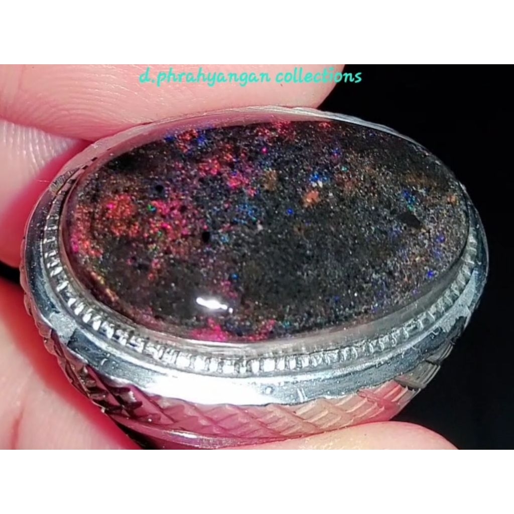 cincin black opal andamoka matrix natural asli alam australia
