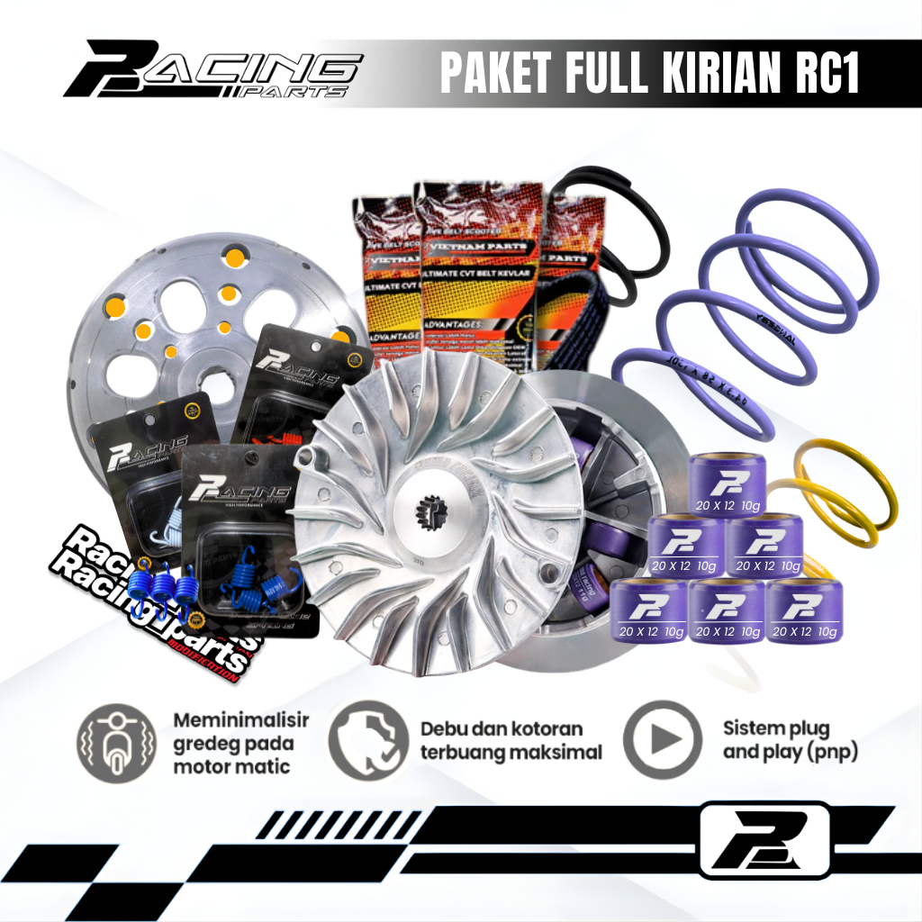 PAKET FULL UPGRADE KIRIAN CVT VARIO 125-150 PCX ADV Full Komplit Kirian CVT Pulley bubut costum