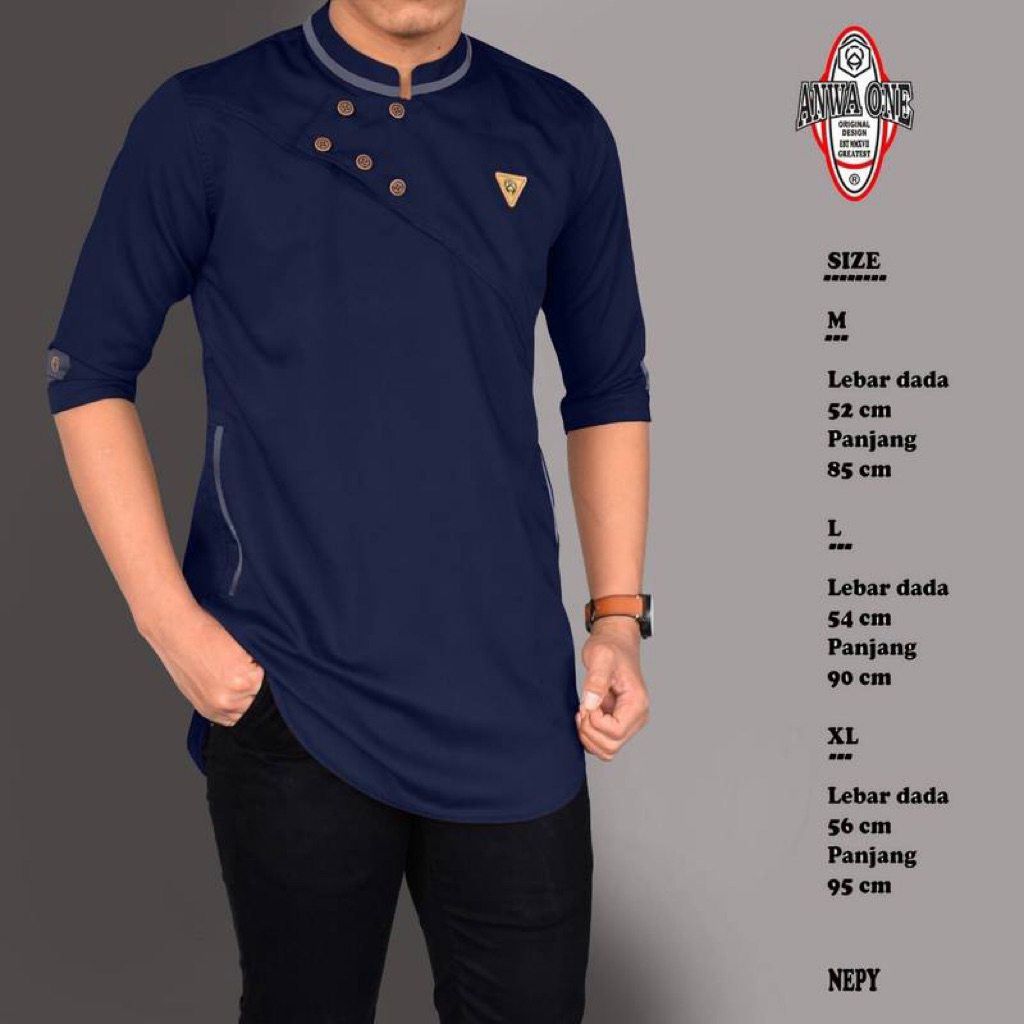 atasan baju koko kurta kancing samping