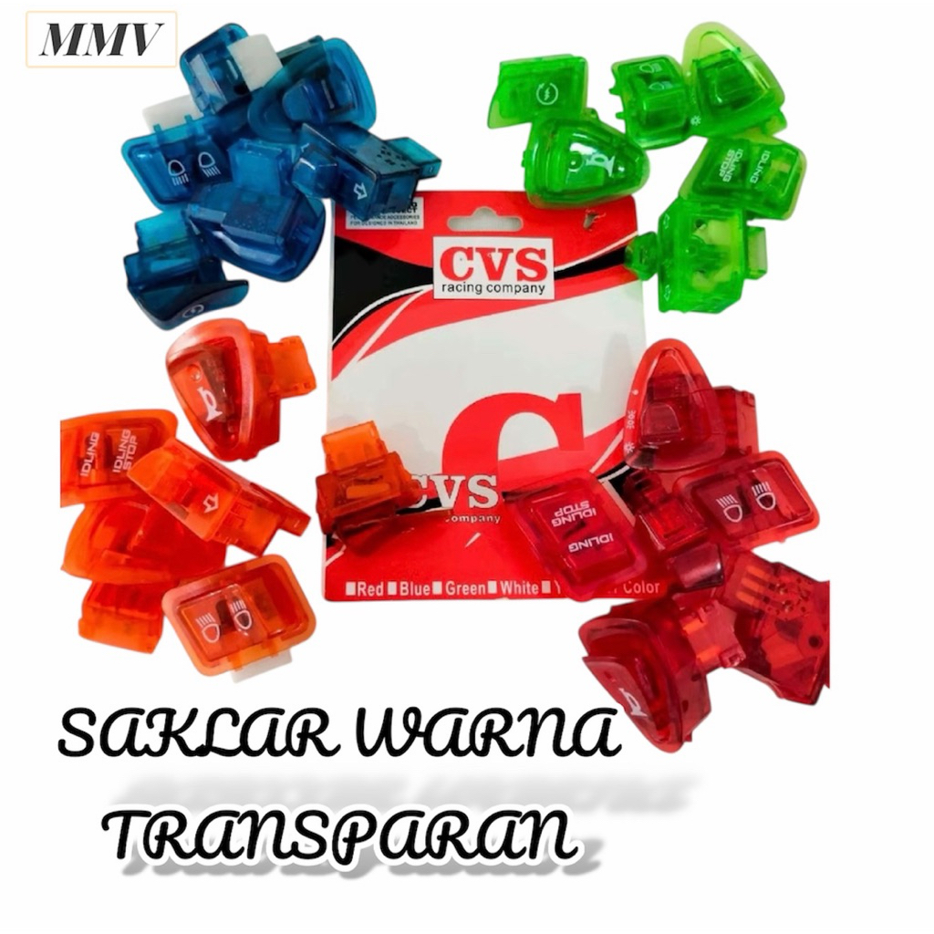 SAKLAR TOMBOL SET WARNA TRANSPARAN MOTOR BEAT KARBU SUPRA 125 VARIO 110 KARBU