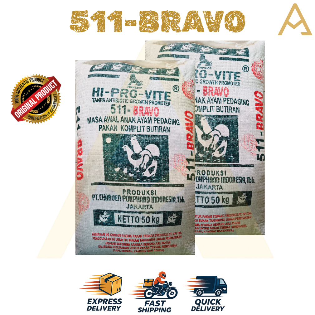 PAKAN AYAM BRAVO 511 REPACK 1KG PAKAN AYAM PEDAGING