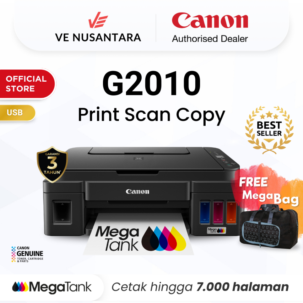 Printer Canon G2010 - Ink Tank All In One Print Scan Foto Copy - Garansi 3 Tahun - Pengganti L3210 L3211