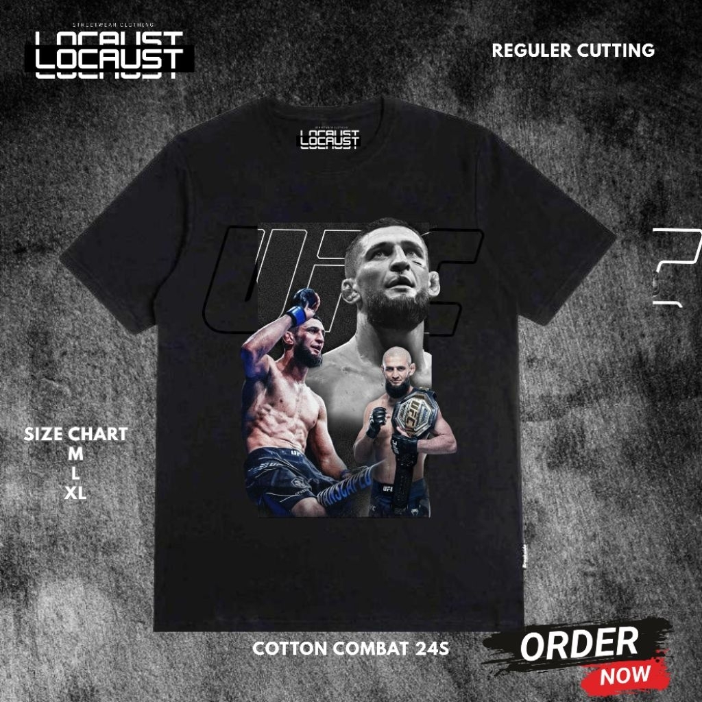 LOCAUST.ID KAOS UFC KHAMZAT CHIMAEV bahan cotton combat 24s (tebal)