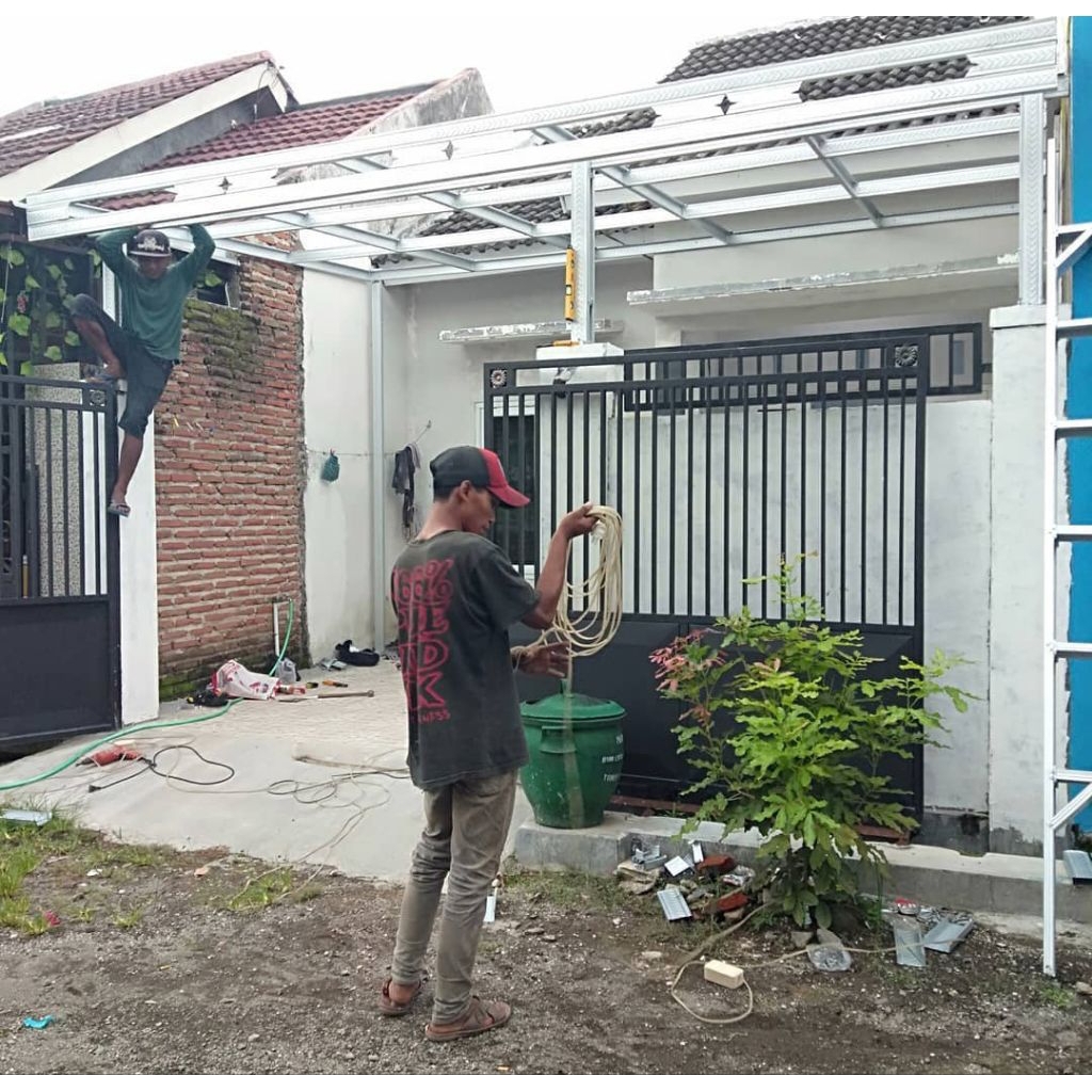 kanopi baja ringan atap galvalum polos spandek polos