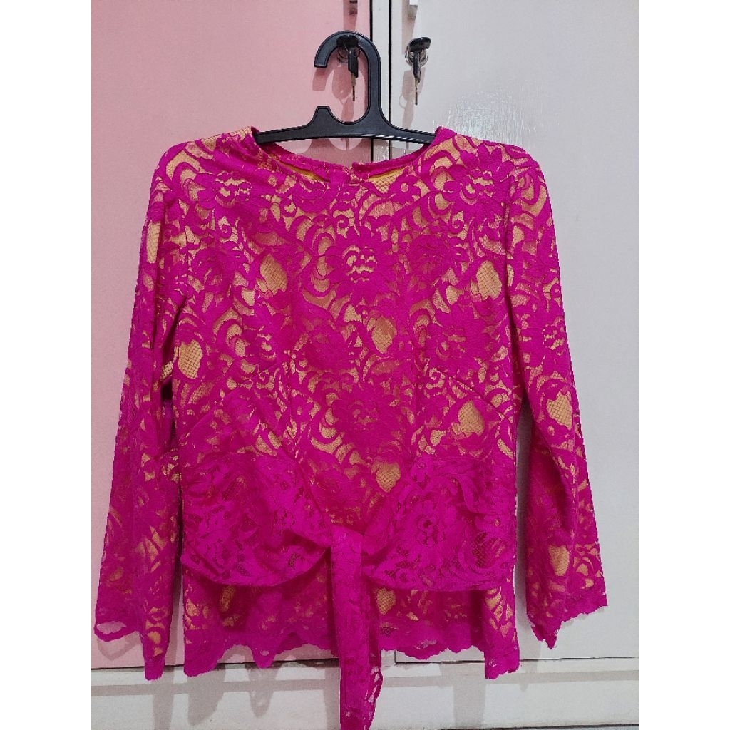preloved kebaya pink fanta gold