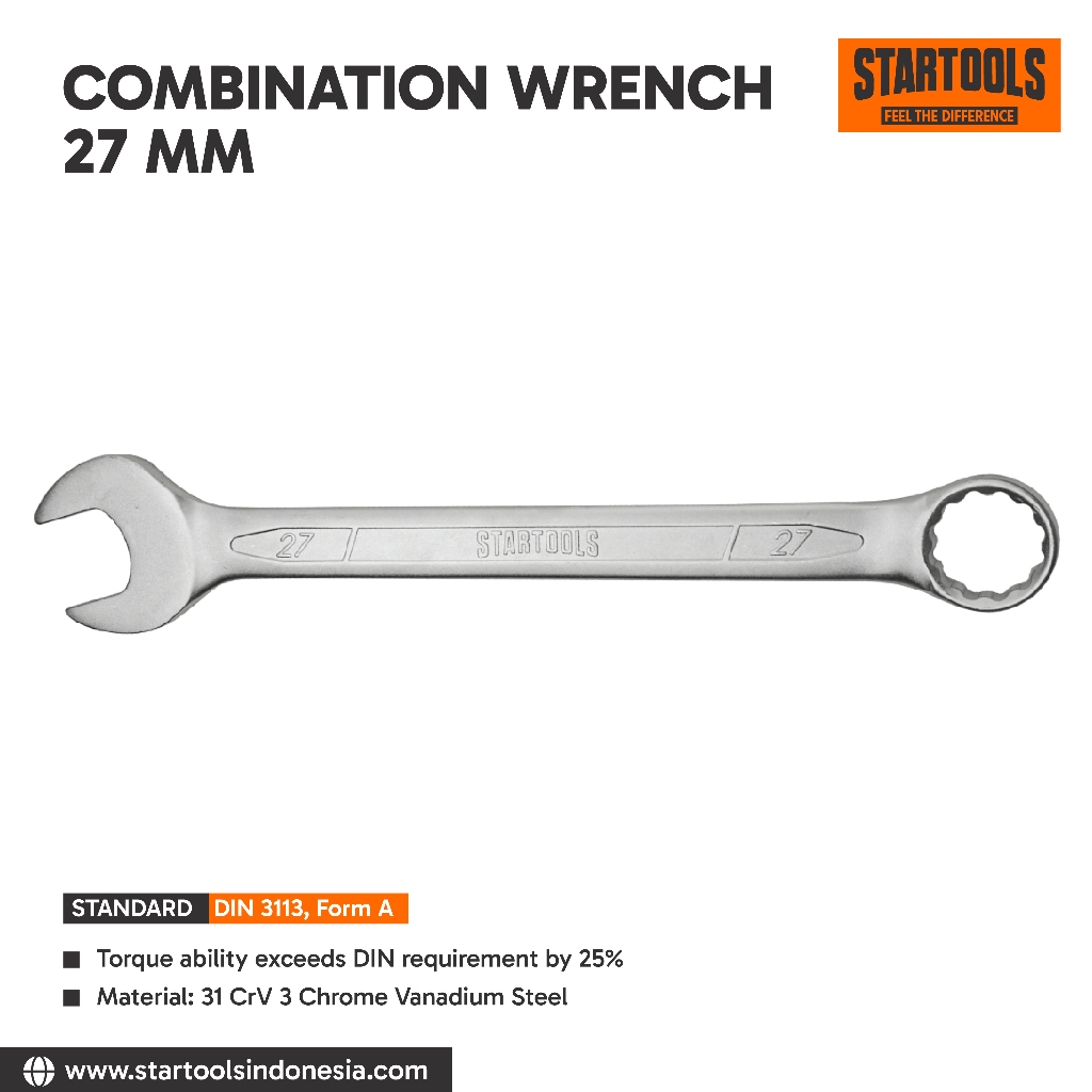 STARTOOLS Combination Wrench/Kunci Ring Pass/Pass Ring 27mm