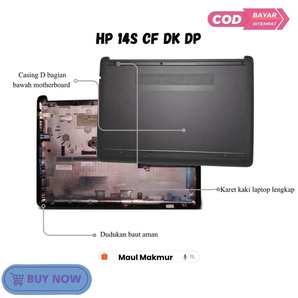 NEW Casing Bawah Laptop Hp 14s CF DP DK | Case D Bagian Bawah Motherboard Laptop