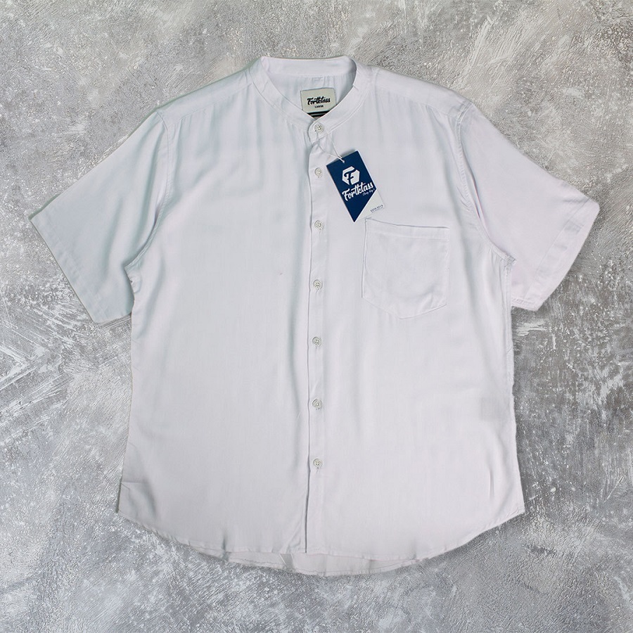 FortKlass Kanva Kemeja Polos Pria Lengan Pendek Kemeja Pria Tangan Pendek Cowo Cowok Polos Rayon Twi
