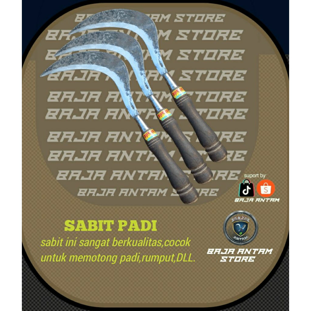 sabit rumput/padi bahan baja super tajamdan kokoh asli jawa