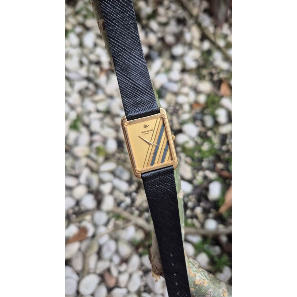 Raymond Weil Genève tank vintage  18k gold-plated quartz movement