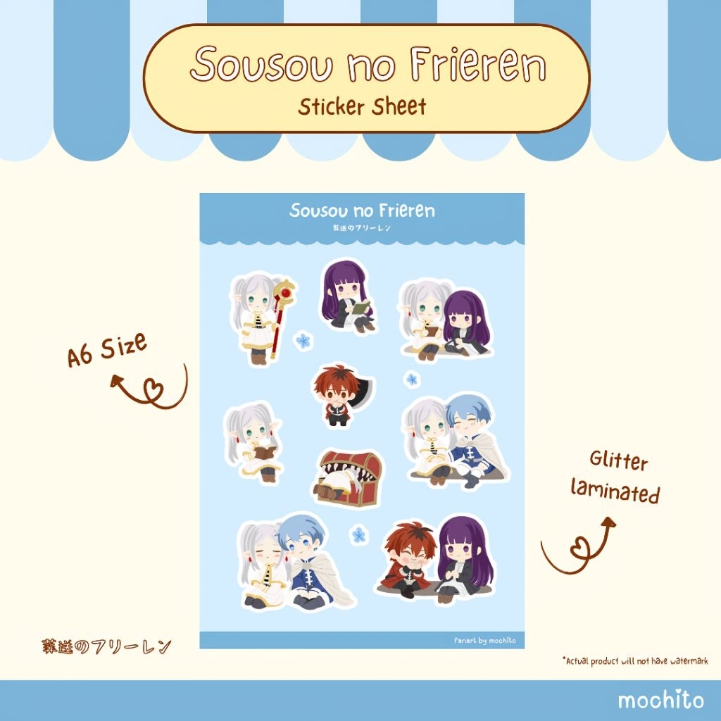 FRIEREN A6 Sticker Sheet Anime Vinyl