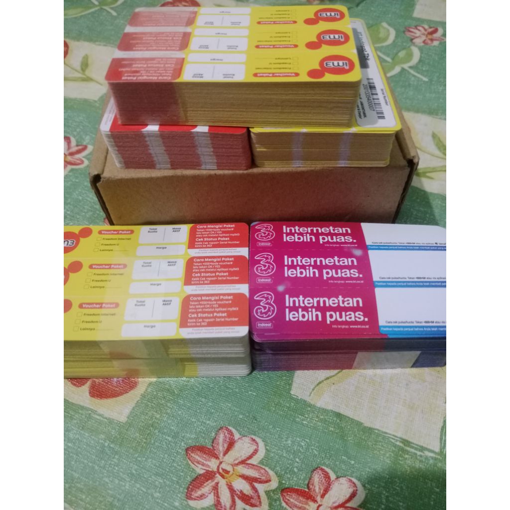 Mix Campur Voucher Tri dan M3 Indosat (50 PCS/SN)