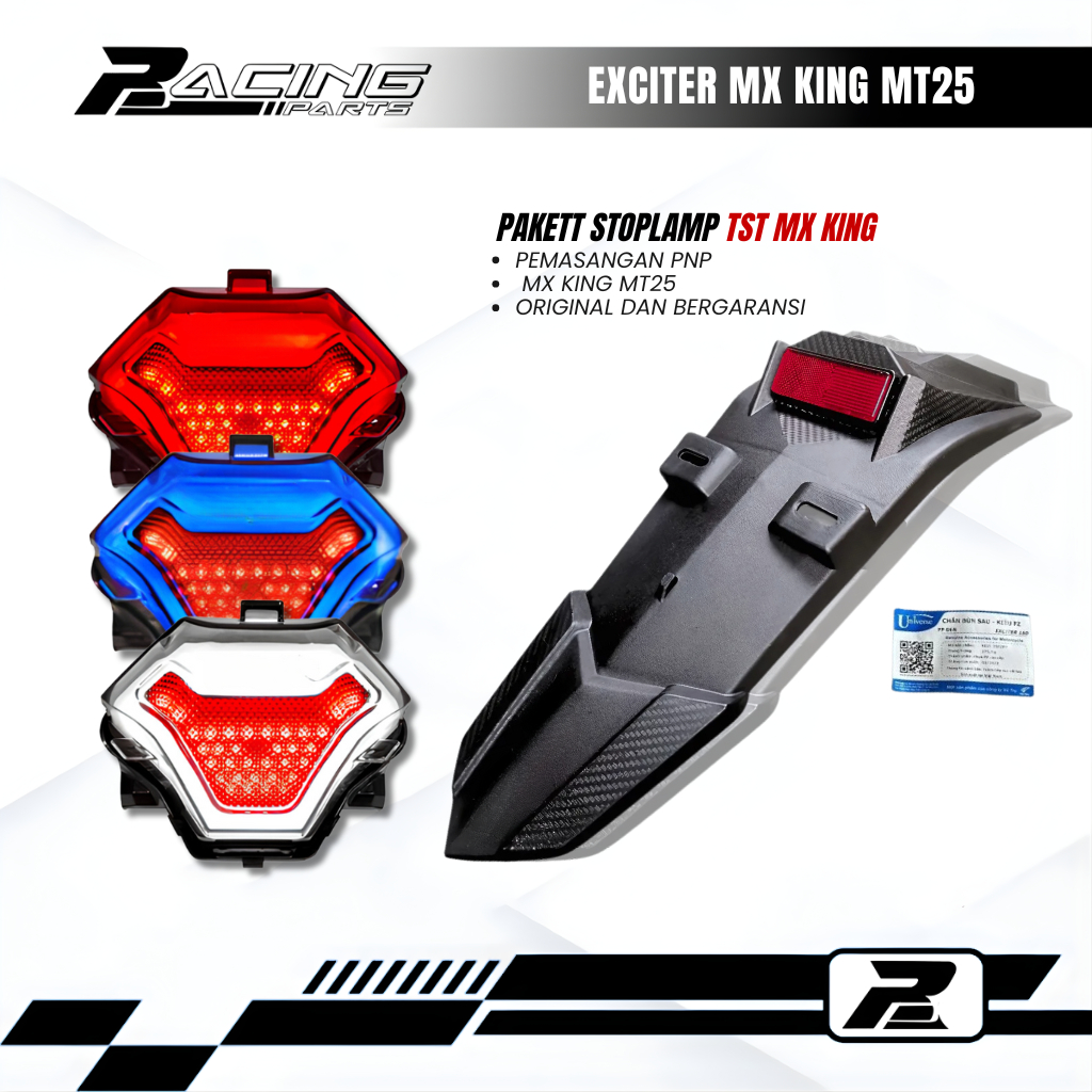 STOPLAMP TST MX KING FREE SPAKBOR EXCITER ORIGINAL STOPLAMP 3 IN 1 WARNA BIRU MERAH DAN PUTIH