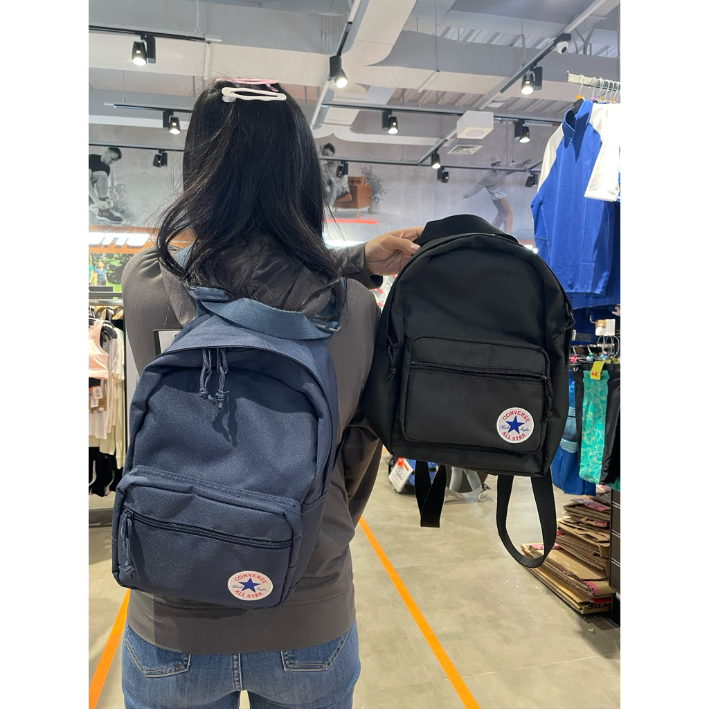 Tas Mini Backpack/ Ransel mini Converse navy dan coklat bahan kanvas sale 50%