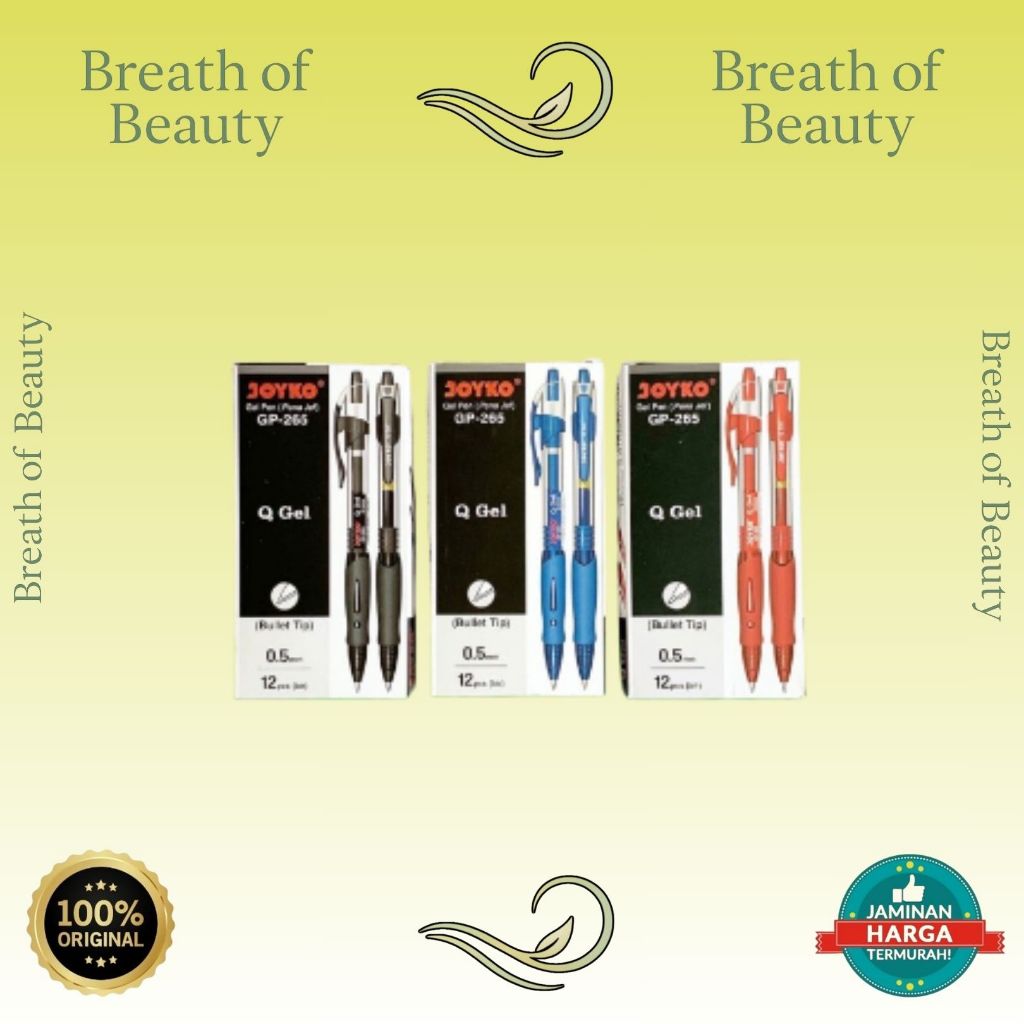JOYKO Gel Pen | Pulpen Pena Bolpoin Joyko GP-265 Q Gel | 1pack : isi 12pc