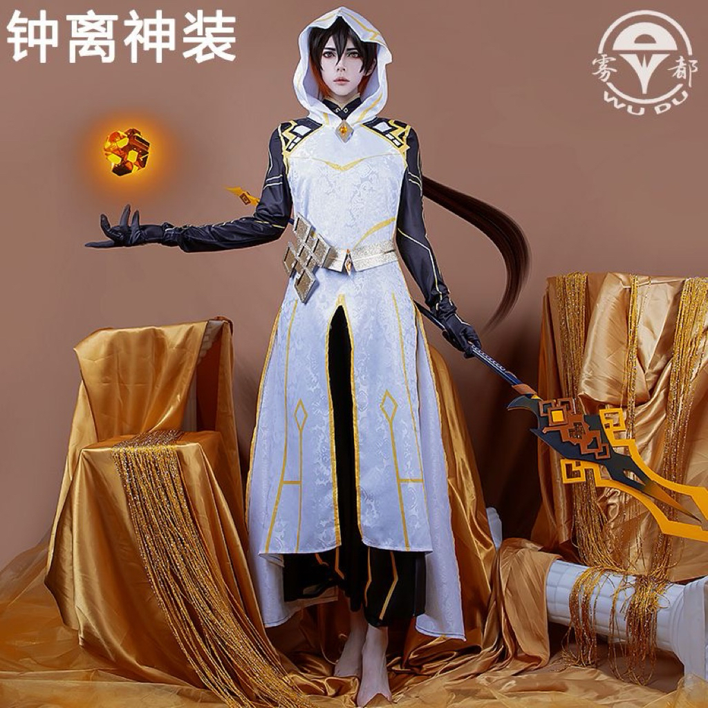 zhongli costume cosplay readystock size M NOBRAND