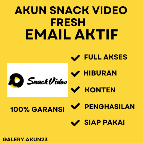 AKUN SNACKVIDEO FULL AKSES EMAIL 0 - 100 FOLLOWERS