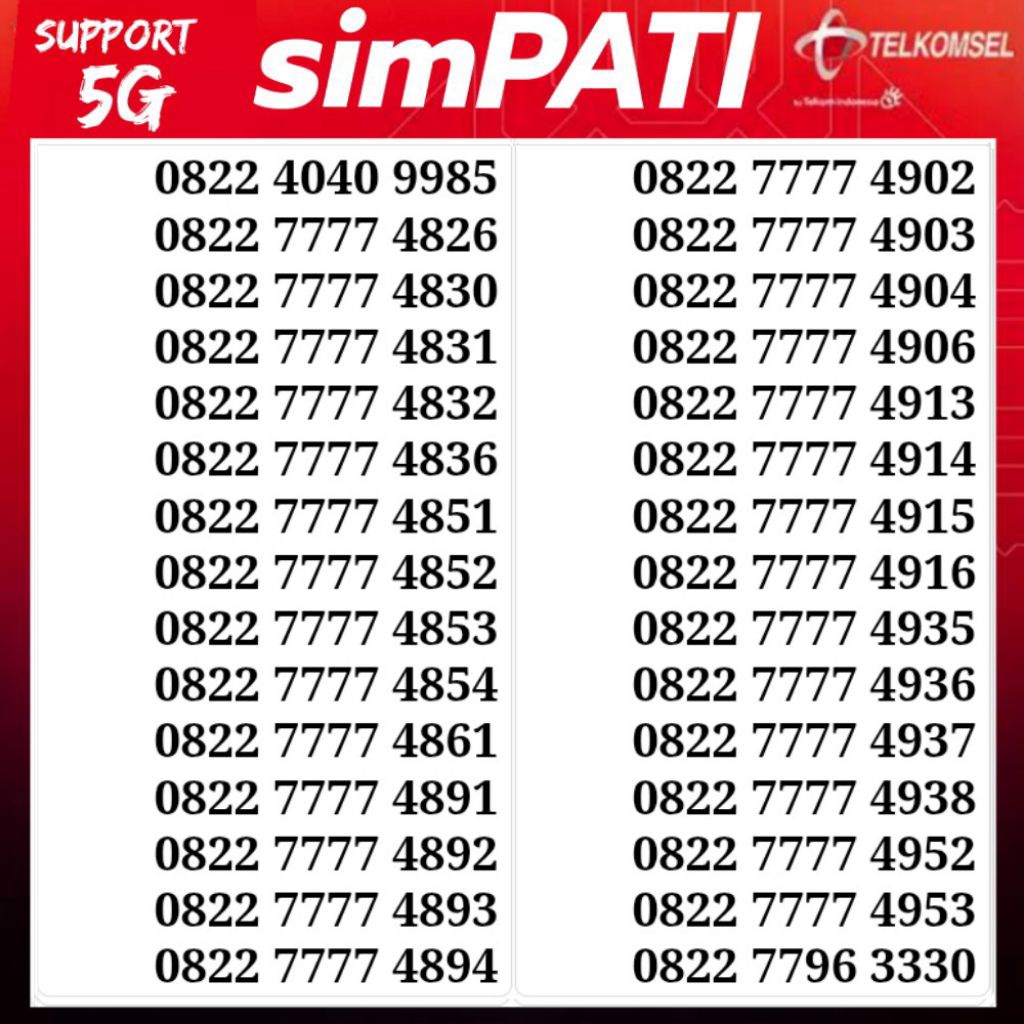 kartu perdana telkomsel simpati jaringan support 4G dan 5G
