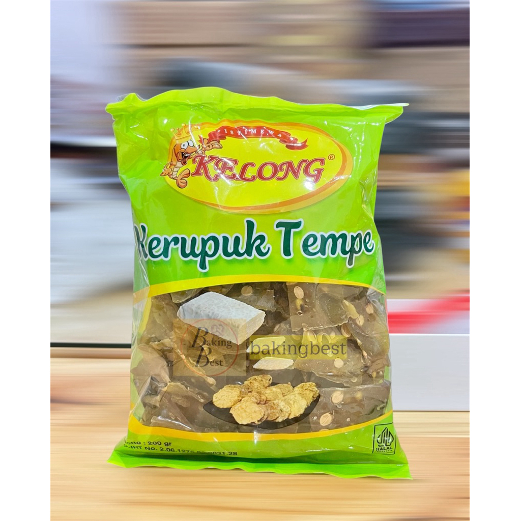 Kerupuk Tempe Kelong 200 gr Halal Kerupuk Mentah Goreng Gurih Enak Lezat