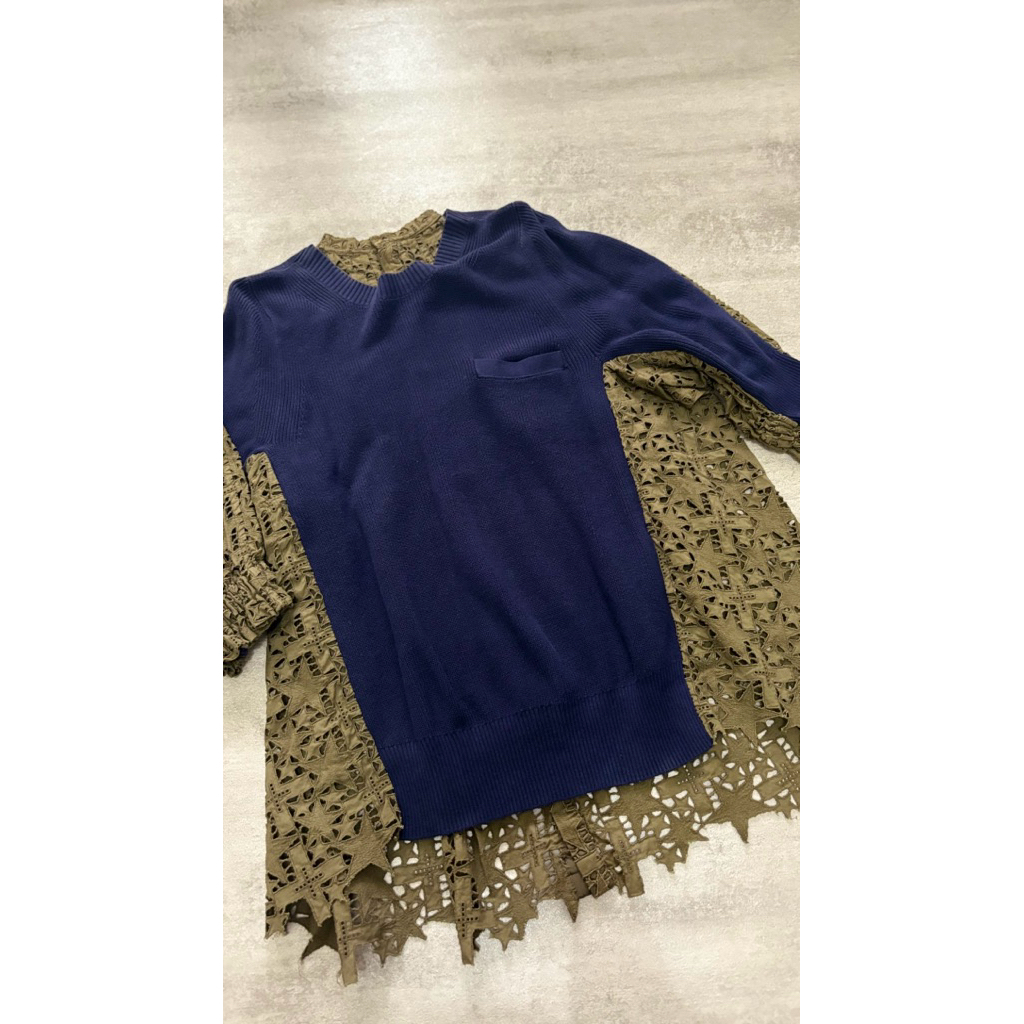 Sacai Navy Green Blouse