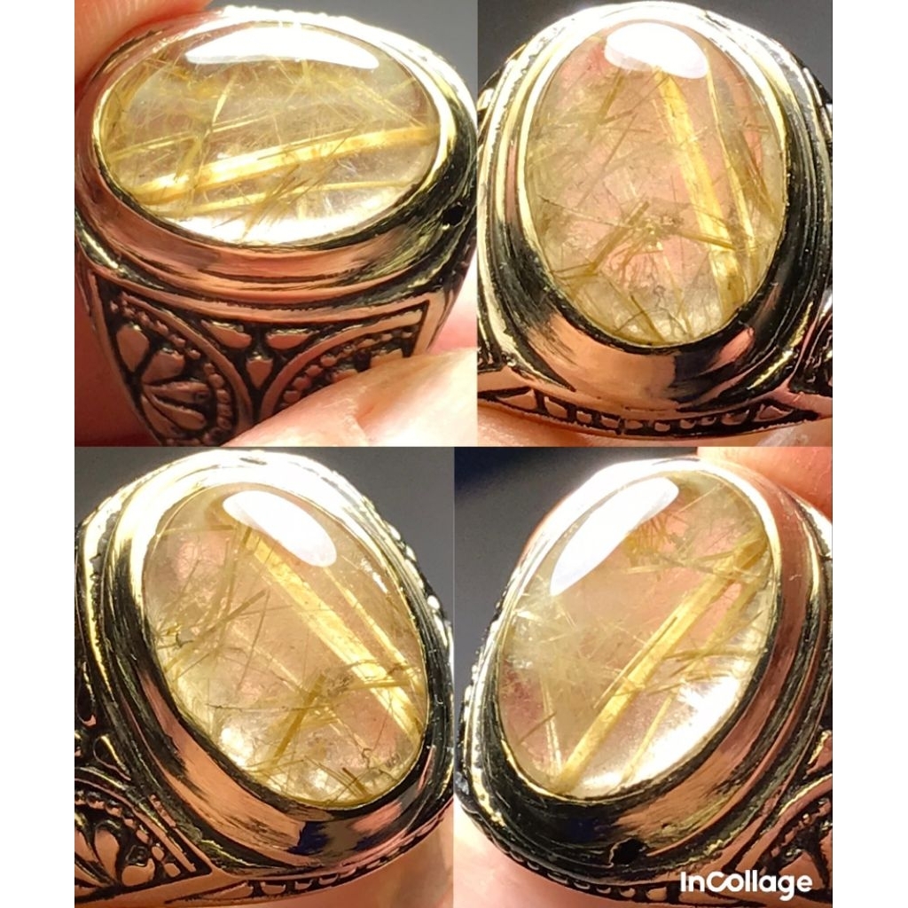 RUTILATE QUARTZ KECUBUNG RAMBUT EMAS CENDANA LUSTER KEMILAU EMAS AJIB SUPER